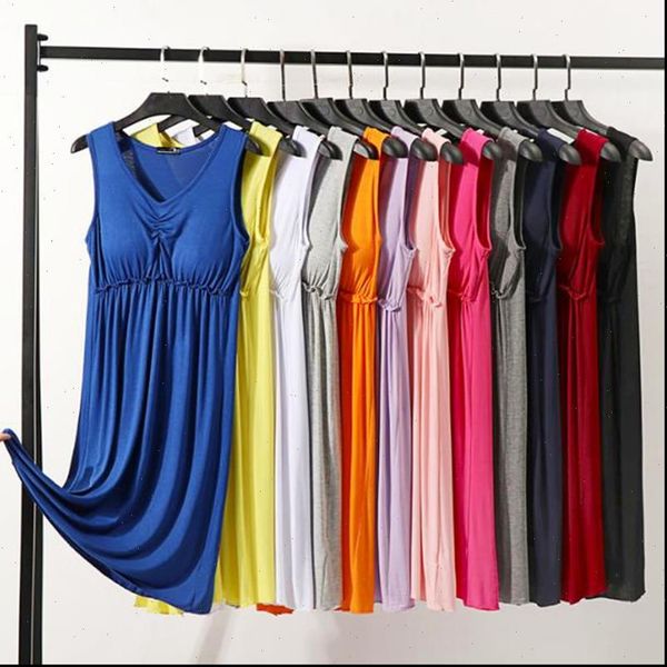korean modal chest pad nightdress womens sleepwears summer v neck sleeveless camisole night shirt bottoming dress women nightgown, Black;red 
korean modal chest pad nightdress womens sleepwears summer v neck sleeveless camisole night shirt bottoming dress women nightgown, Black;red