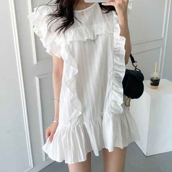 summer white o neck ruffles patchwork loose flying sleeve dress women mini wild vestido feminino minimalism casual sweet retro 210429, Black;gray
summer white o neck ruffles patchwork loose flying sleeve dress women mini wild vestido feminino minimalism casual sweet retro 210429, Black;gray