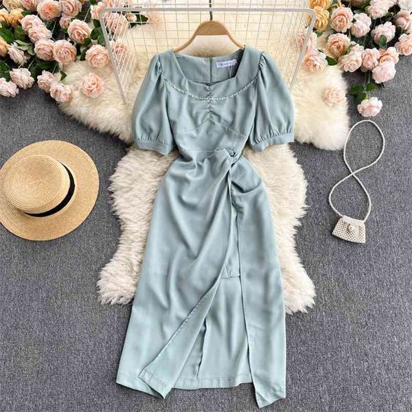 summer french vestidos women's folds, twists and waists are thin split over the knee midi dress gl020 210506, Black;gray
summer french vestidos women's folds, twists and waists are thin split over the knee midi dress gl020 210506, Black;gray