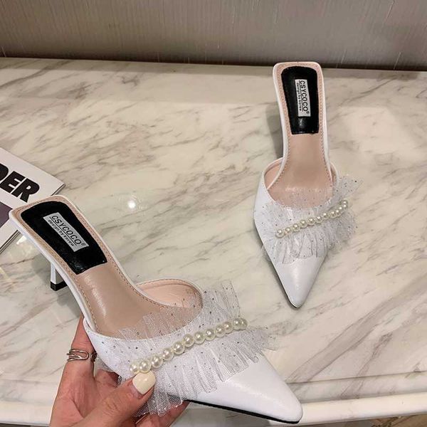 slippers 2021 women's sandals summer sets of toe high heels pointed ruffled semi-sweet pearl baotou fashion muller shoes, Black
slippers 2021 women's sandals summer sets of toe high heels pointed ruffled semi-sweet pearl baotou fashion muller shoes, Black
