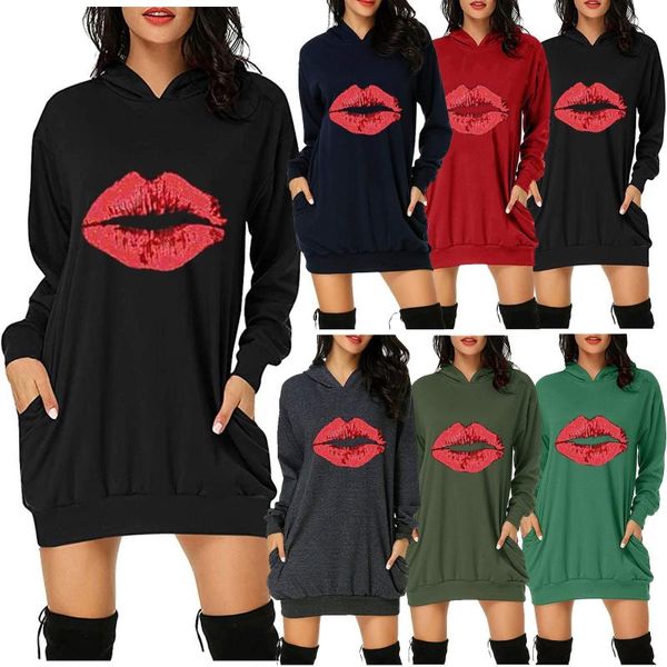 casual dresses 4# for women autumn hooded ladies love printed buttocks pocket dress undefined vestido de mujer femme, Black;gray 
casual dresses 4# for women autumn hooded ladies love printed buttocks pocket dress undefined vestido de mujer femme, Black;gray