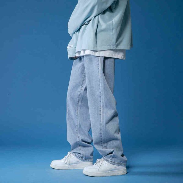 men's jeans spring brem-legged -breech korean casual male pants streetwear loose hip-hop denim straight from men's qkns, Blue
men's jeans spring brem-legged -breech korean casual male pants streetwear loose hip-hop denim straight from men's qkns, Blue