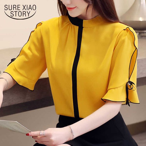 women short sleeve chiffon shirts blusas femininas elegante blouse women womens and blouses women shirts 3412 50 210528, White
women short sleeve chiffon shirts blusas femininas elegante blouse women womens and blouses women shirts 3412 50 210528, White