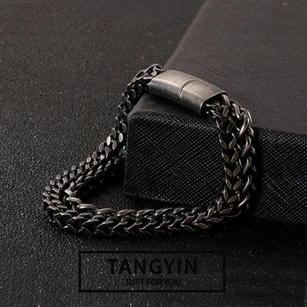 charm bracelets fashion vintage titanium steel bracelet personality double-layer stainless barbell link chian for men jewelry, Golden;silver
charm bracelets fashion vintage titanium steel bracelet personality double-layer stainless barbell link chian for men jewelry, Golden;silver