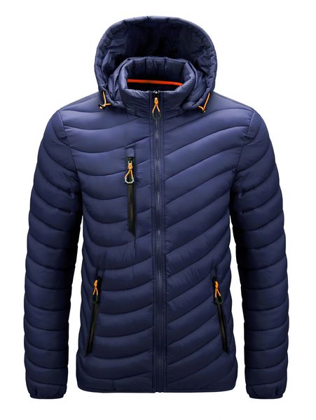 men's new slim hooded men's winter jacket with stand-up collar padded multicolor down, Black
men's new slim hooded men's winter jacket with stand-up collar padded multicolor down, Black