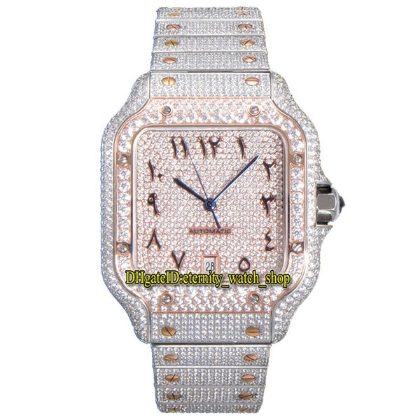 2022 twf ga0018 paved diamonds eta a2824 automatic mens watch fully iced out diamond two tone rose gold arabic dial quick switch steel brace, Slivery;brown
2022 twf ga0018 paved diamonds eta a2824 automatic mens watch fully iced out diamond two tone rose gold arabic dial quick switch steel brace, Slivery;brown