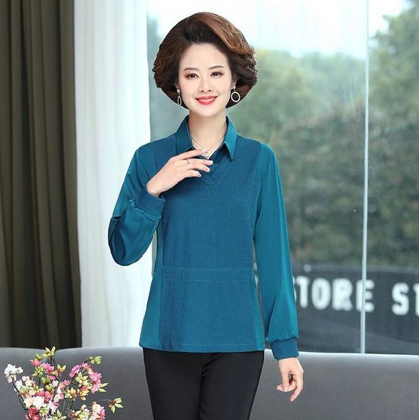 spring women pullover long sleeve split shirt 2021 middle aged mother autumn blouse women's blouses & shirts, White
spring women pullover long sleeve split shirt 2021 middle aged mother autumn blouse women's blouses & shirts, White