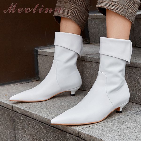 meotina autumn ankle boots women natural genuine leather spike heel short boots zipper pointed toe shoes lady winter size 34-39 210520, Black
meotina autumn ankle boots women natural genuine leather spike heel short boots zipper pointed toe shoes lady winter size 34-39 210520, Black
