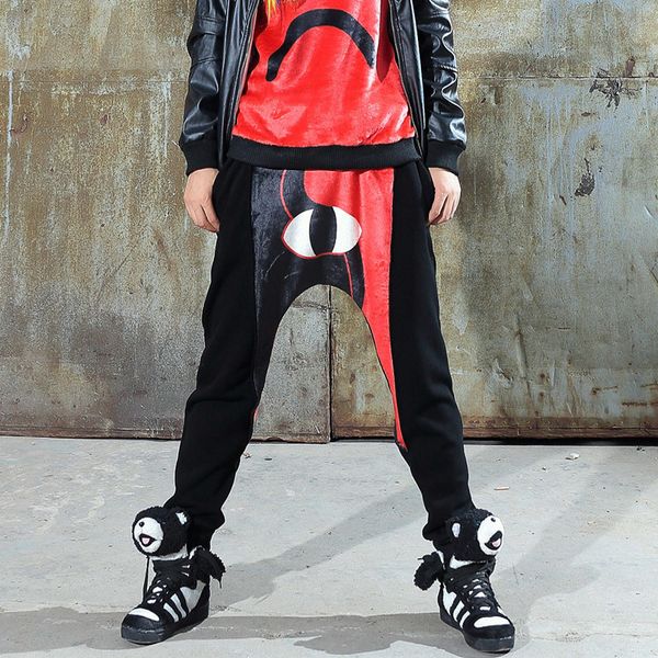 pants spring and summer red eyes plush printing harem pants not down velvet casual sports tide women's trousers, Black;white
pants spring and summer red eyes plush printing harem pants not down velvet casual sports tide women's trousers, Black;white