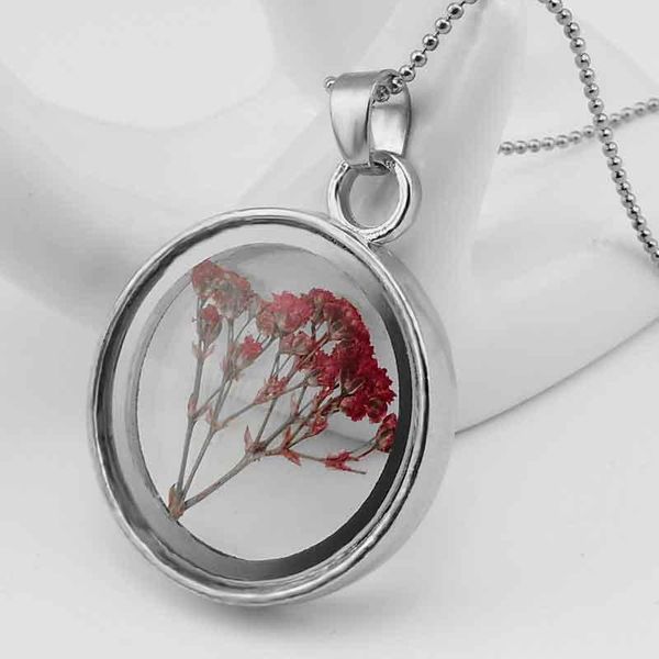 pendant necklaces crystal glass pendants necklace natural red flower vial jewelry thinksgiving gift, Silver
pendant necklaces crystal glass pendants necklace natural red flower vial jewelry thinksgiving gift, Silver