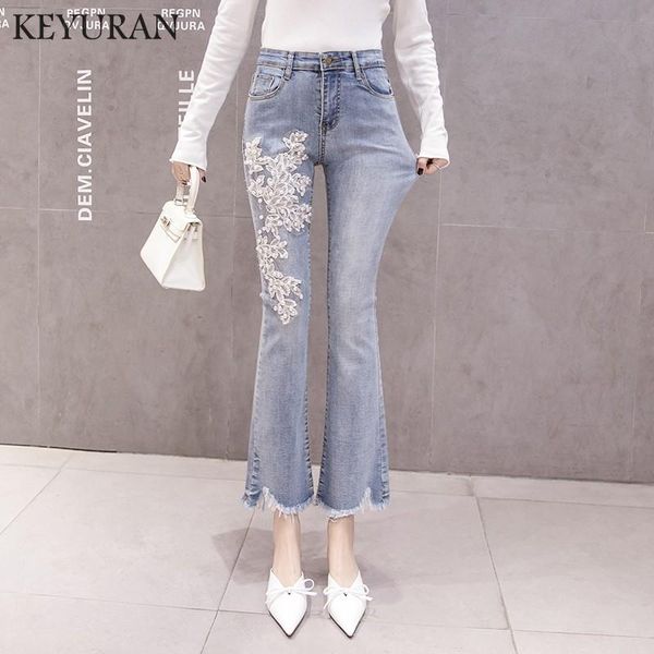 women's jeans vintage beading embroidery burr flare 2021 arrival women denim pants high waist retro flares wide leg, Blue
women's jeans vintage beading embroidery burr flare 2021 arrival women denim pants high waist retro flares wide leg, Blue