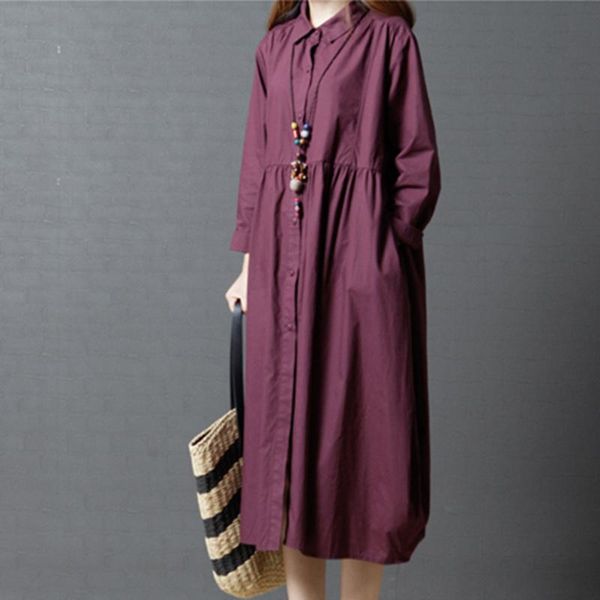 casual dresses preppy style long sleeve women turn-down collar loose dress fashion solid color single breasted fp0624, Black;gray
casual dresses preppy style long sleeve women turn-down collar loose dress fashion solid color single breasted fp0624, Black;gray