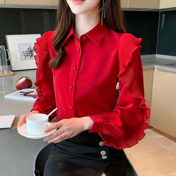 korean women shirts blouse woman lantern sleeve shirt chiffon blouses ladies plus size ruffles xxl 210427, White
korean women shirts blouse woman lantern sleeve shirt chiffon blouses ladies plus size ruffles xxl 210427, White