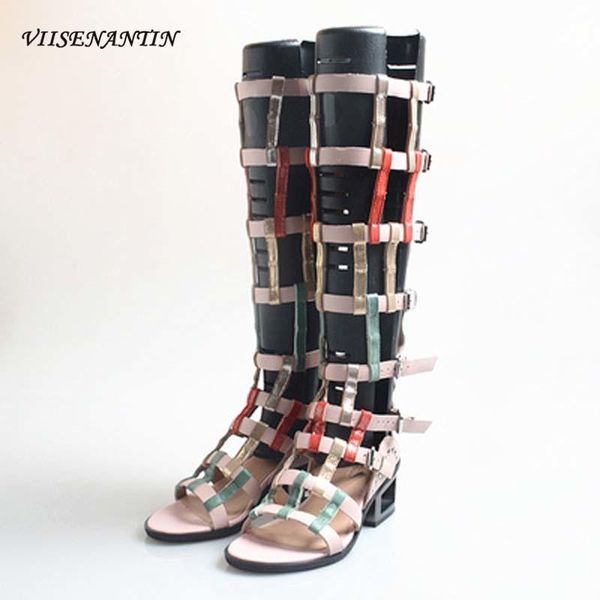 boots open toe color matching hollow thin belt combination buckle rivet decoration back zipper heterosexual heel high-sandals, Black
boots open toe color matching hollow thin belt combination buckle rivet decoration back zipper heterosexual heel high-sandals, Black