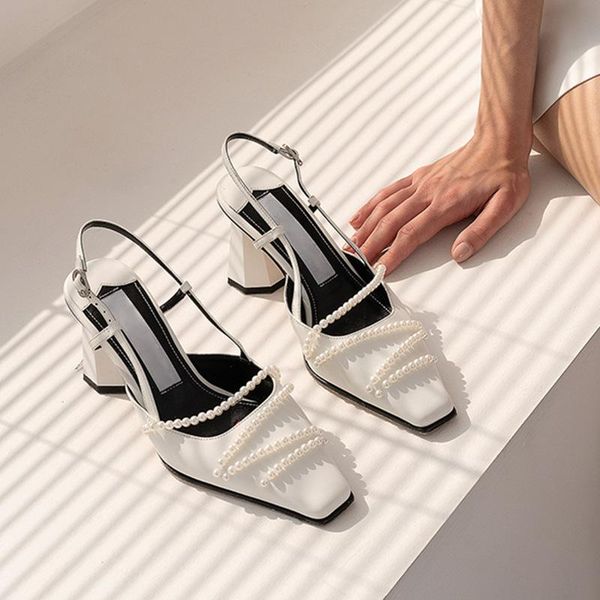 sandals baotou 2021 women's casual word belt joker fashion wear pearl thick heels for women summer, Black
sandals baotou 2021 women's casual word belt joker fashion wear pearl thick heels for women summer, Black