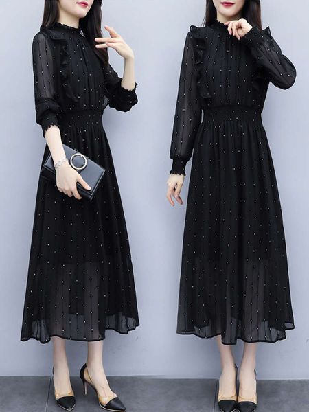 casual dresses dress black women's sleeve spring and autumn large waist show thin temperament goddess fan chiffon long skirt g9bo, Black;gray
casual dresses dress black women's sleeve spring and autumn large waist show thin temperament goddess fan chiffon long skirt g9bo, Black;gray