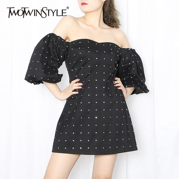 twotwinstyle diamonds patchwork women dress off shoulder slash neck half sleeve high waist slim mini party dresses 210428, Black;gray
twotwinstyle diamonds patchwork women dress off shoulder slash neck half sleeve high waist slim mini party dresses 210428, Black;gray