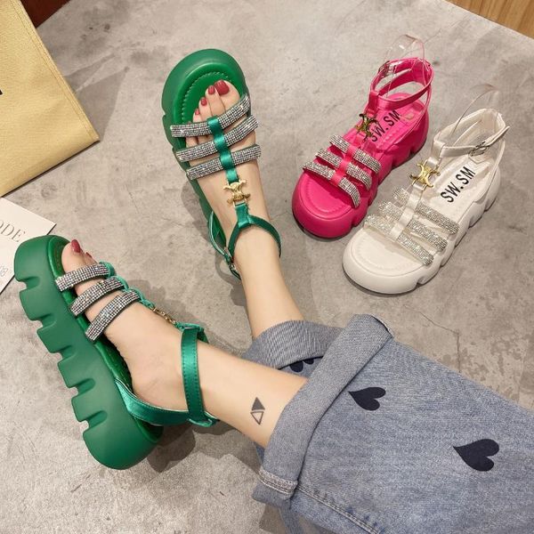 sandals 2021 summer colorful metal shiny rhinestone chain women platform piano bottom roman outside sandalias, Black
sandals 2021 summer colorful metal shiny rhinestone chain women platform piano bottom roman outside sandalias, Black