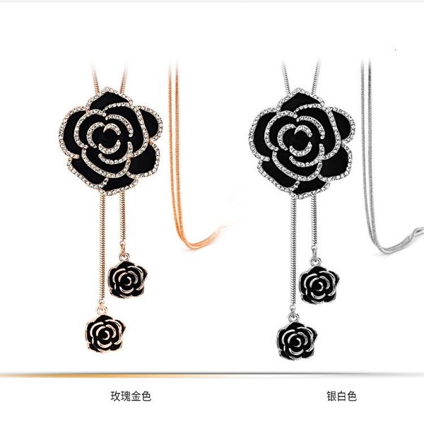 fashion fresh rose tassel sweater chain pendant long necklace women's versatile simple pendant accessories, Silver
fashion fresh rose tassel sweater chain pendant long necklace women's versatile simple pendant accessories, Silver