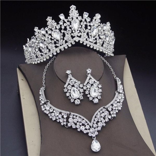 earrings & necklace baroque crystal water drop bridal jewelry sets rhinestone tiaras crown for bride wedding dubai set, Silver
earrings & necklace baroque crystal water drop bridal jewelry sets rhinestone tiaras crown for bride wedding dubai set, Silver