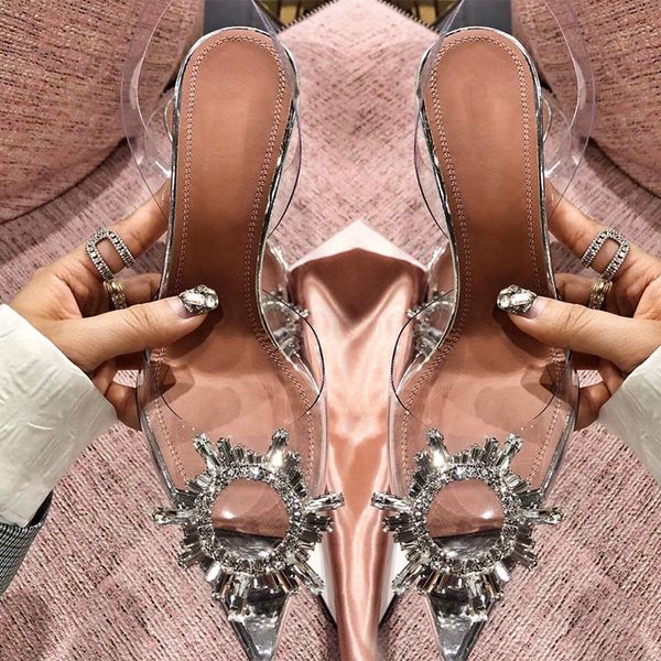 sandals pvc transparent women's high-heeled crystal pointed toe shoes plexiglass shoe spike heel high fairy san, Black
sandals pvc transparent women's high-heeled crystal pointed toe shoes plexiglass shoe spike heel high fairy san, Black