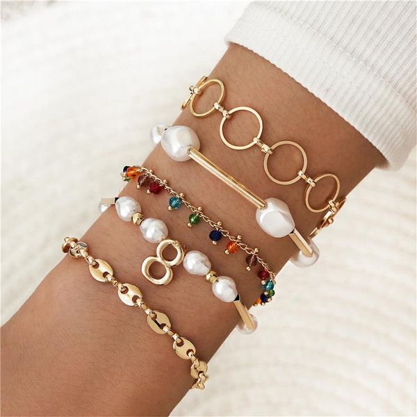 charm bracelets 5pcs boho natural set for women geometric gold link chain full beads fashion girls wrist jewelry, Golden;silver
charm bracelets 5pcs boho natural set for women geometric gold link chain full beads fashion girls wrist jewelry, Golden;silver