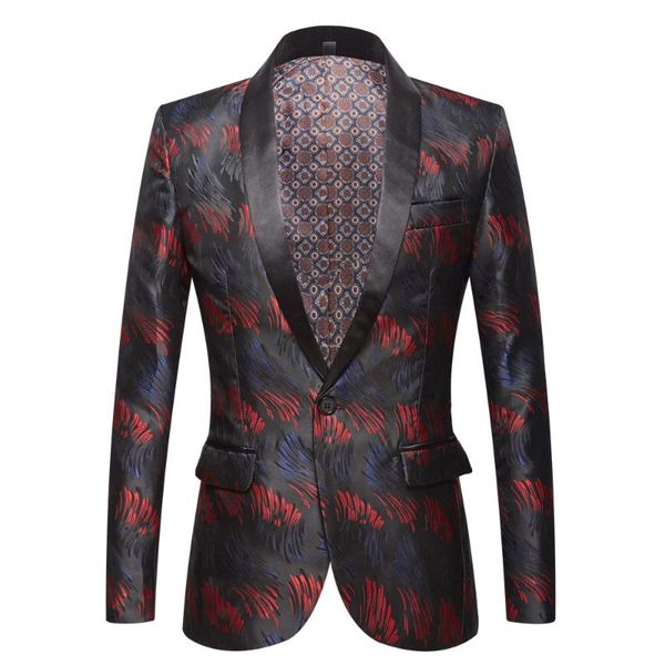men's suits & blazers men's shawl collar suit coat ingle button red printing jacket wedding party business casual blazer slim fit m, White;black
men's suits & blazers men's shawl collar suit coat ingle button red printing jacket wedding party business casual blazer slim fit m, White;black
