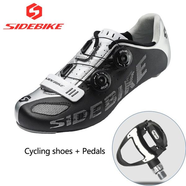 sidebike 002 carbon road cycling shoes men racing sets including pedals bike self-locking bicycle sneakers breathable footwear, Black
sidebike 002 carbon road cycling shoes men racing sets including pedals bike self-locking bicycle sneakers breathable footwear, Black