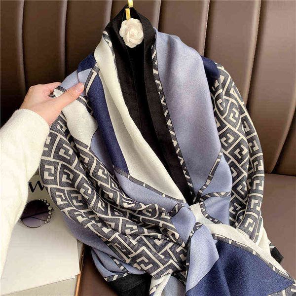 scarves autumn and winter letter pattern cotton hemp hand feeling scarf long decoration warm bib fashion outer shawl, Blue;gray
scarves autumn and winter letter pattern cotton hemp hand feeling scarf long decoration warm bib fashion outer shawl, Blue;gray