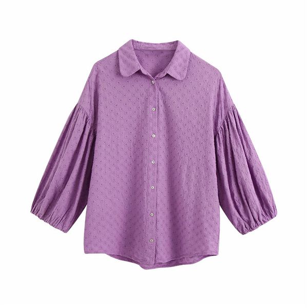 women's blouses & shirts summer casual floral embroidery women za blouse female fashion long puff sleeve sling breasted purple blu, White
women's blouses & shirts summer casual floral embroidery women za blouse female fashion long puff sleeve sling breasted purple blu, White