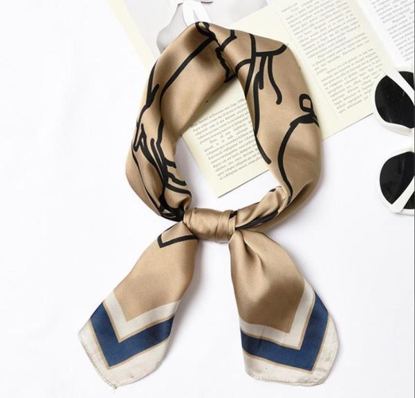 scarves women geometric line square scarf imitated silk for ladies stewardess hostess office neckerchief 70*70cm, Blue;gray 
scarves women geometric line square scarf imitated silk for ladies stewardess hostess office neckerchief 70*70cm, Blue;gray