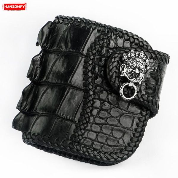 wallets handmade men's short wallet black buckle crocodile leather purses genuine retro casual card holder male, Red;black
wallets handmade men's short wallet black buckle crocodile leather purses genuine retro casual card holder male, Red;black