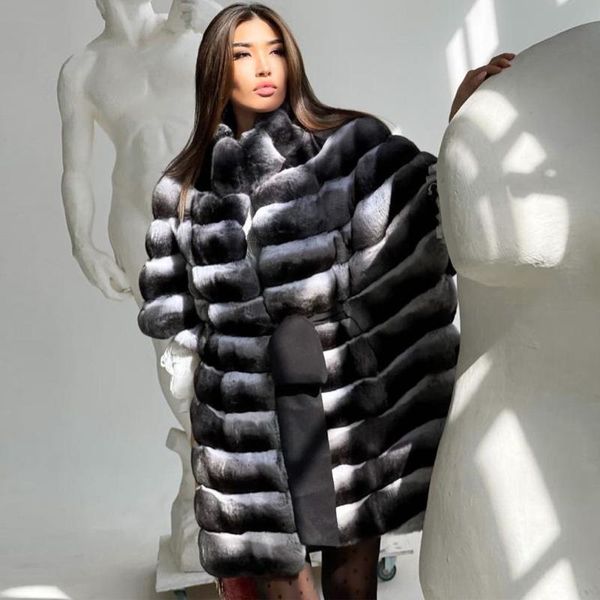women's fur & faux 80cm long real rex coat stand collar winter fashion natural women overcoat luxury coats, Black
women's fur & faux 80cm long real rex coat stand collar winter fashion natural women overcoat luxury coats, Black