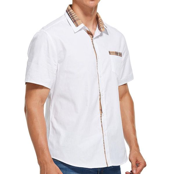 men's casual shirts s-2xl men patchwork classic fashion leisurt short-sleeved slim business turn down collar mens summer, White;black
men's casual shirts s-2xl men patchwork classic fashion leisurt short-sleeved slim business turn down collar mens summer, White;black
