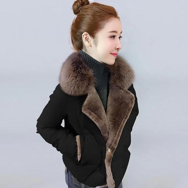 winter women artificial fur collar short thick coat loose fashion light down padded jacket female 2021 style overcoat women's jackets, Black;brown
winter women artificial fur collar short thick coat loose fashion light down padded jacket female 2021 style overcoat women's jackets, Black;brown