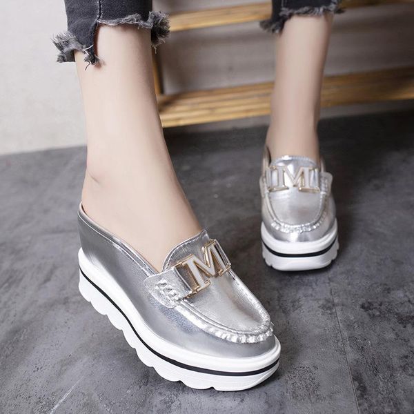 slippers baotou semi-slippers ladies spring 2021 thick-soled inner platform shoes with sloping heel, Black
slippers baotou semi-slippers ladies spring 2021 thick-soled inner platform shoes with sloping heel, Black