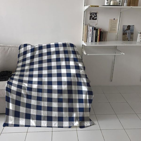 sofa throw blanket dark blue plaid simple airplane/travel/bedroom on bed soft flannel bedspread home textile decor blankets
sofa throw blanket dark blue plaid simple airplane/travel/bedroom on bed soft flannel bedspread home textile decor blankets