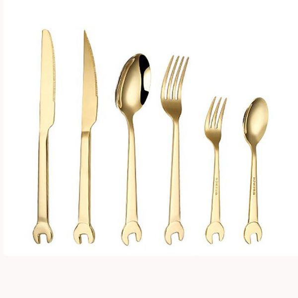 dinnerware sets 304 stainless steel cutlery tableware wrench shape knife forks coffee spoons utensils for kitchen accessories
dinnerware sets 304 stainless steel cutlery tableware wrench shape knife forks coffee spoons utensils for kitchen accessories