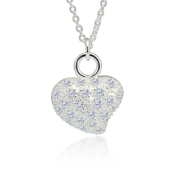 pendant necklaces hermosa white zircon heart fashion chain necklace 18'' wholesale women grace love gift, Silver
pendant necklaces hermosa white zircon heart fashion chain necklace 18'' wholesale women grace love gift, Silver