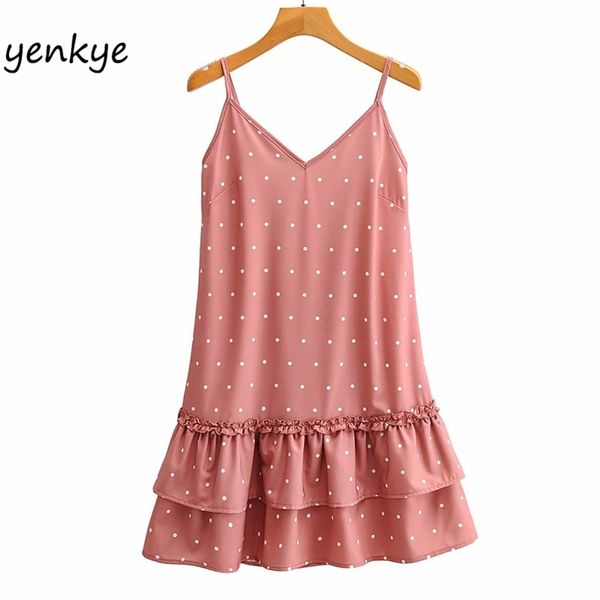 vintage polka dot sling dress women sleeveless v neck hem ruffle female holiday summer casual beach dresses short 210514, Black;gray
vintage polka dot sling dress women sleeveless v neck hem ruffle female holiday summer casual beach dresses short 210514, Black;gray