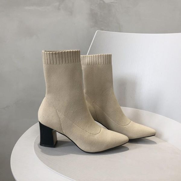 boots mljuese 2021 women ankle knitting apricot color pointed toe autumn spring soft female size 34-40, Black
boots mljuese 2021 women ankle knitting apricot color pointed toe autumn spring soft female size 34-40, Black