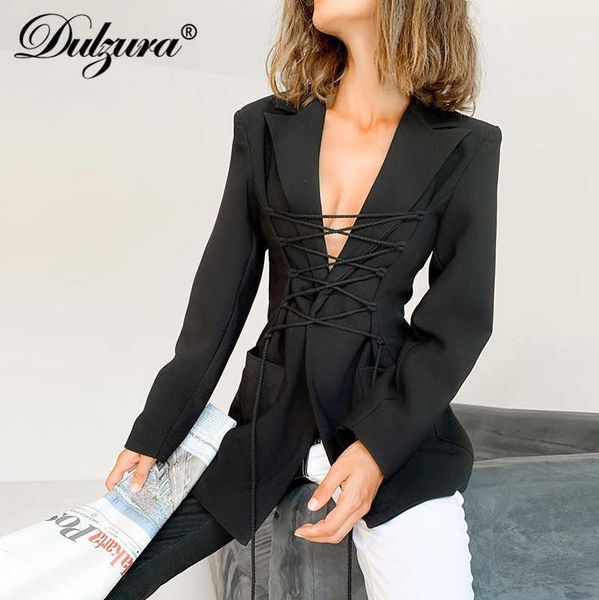 lace up bandage women cross long sleeve blazer pocket streetwear 2021 autumn winter office lady ol pure outwear jacket, Black;white
lace up bandage women cross long sleeve blazer pocket streetwear 2021 autumn winter office lady ol pure outwear jacket, Black;white