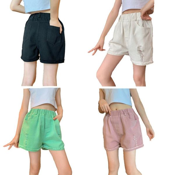 shorts 2021 summer 4-color solid perforated denim for girls children's clothing elastic waist short pants, Black
shorts 2021 summer 4-color solid perforated denim for girls children's clothing elastic waist short pants, Black