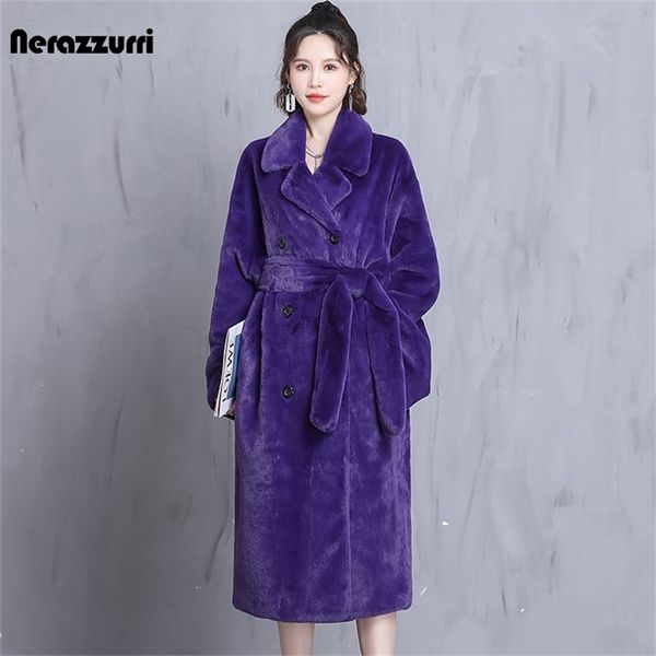 nerazzurri winter oversized purple warm fluffy soft faux fur coat women long sleeve belt runway loose casual korean fashion 211122, Black
nerazzurri winter oversized purple warm fluffy soft faux fur coat women long sleeve belt runway loose casual korean fashion 211122, Black