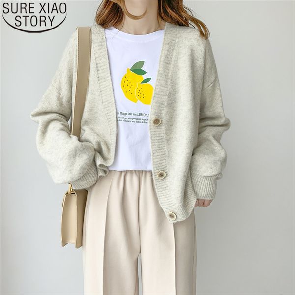 cardigan women autumn winter oversize v-neck knitted sweater loose sweet girls outwear casual korean 10865 210417, White;black
cardigan women autumn winter oversize v-neck knitted sweater loose sweet girls outwear casual korean 10865 210417, White;black