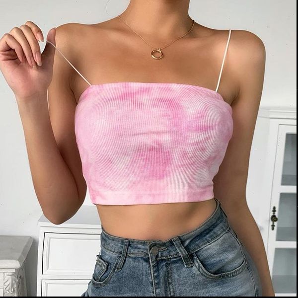 sweet tie dye suspenders backless womens tanks bandage fashion summer cropped chic vintage candy blue pink camisole streetwear, White
sweet tie dye suspenders backless womens tanks bandage fashion summer cropped chic vintage candy blue pink camisole streetwear, White