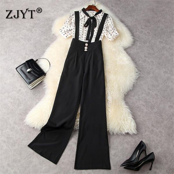 summer office lady 2 piece set women elegant short sleeve dot chiffon blouse+overalls wide leg pants suit outfits women's two, White
summer office lady 2 piece set women elegant short sleeve dot chiffon blouse+overalls wide leg pants suit outfits women's two, White