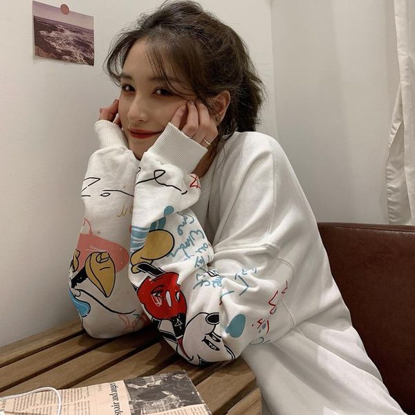 women's hoodies & sweatshirts real po of autumn clothing korean style round neck heavy industry printing card, Black
women's hoodies & sweatshirts real po of autumn clothing korean style round neck heavy industry printing card, Black