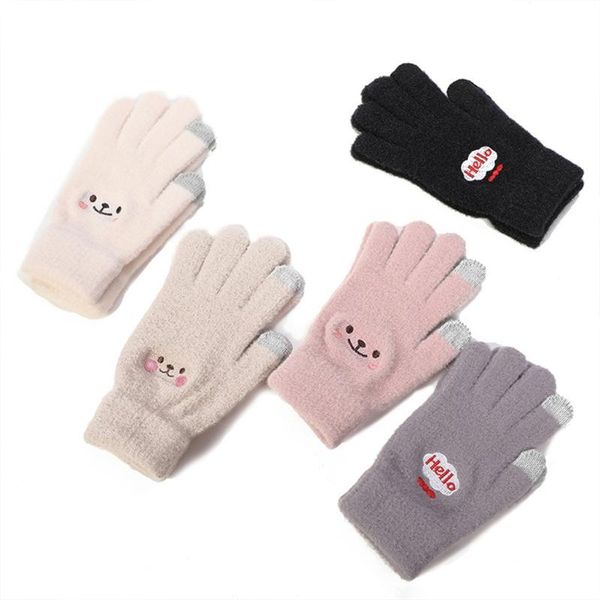 five fingers gloves cartoon winter warm embroidery plush full finger touchscreen riding driving for cold weather, Blue;gray
five fingers gloves cartoon winter warm embroidery plush full finger touchscreen riding driving for cold weather, Blue;gray