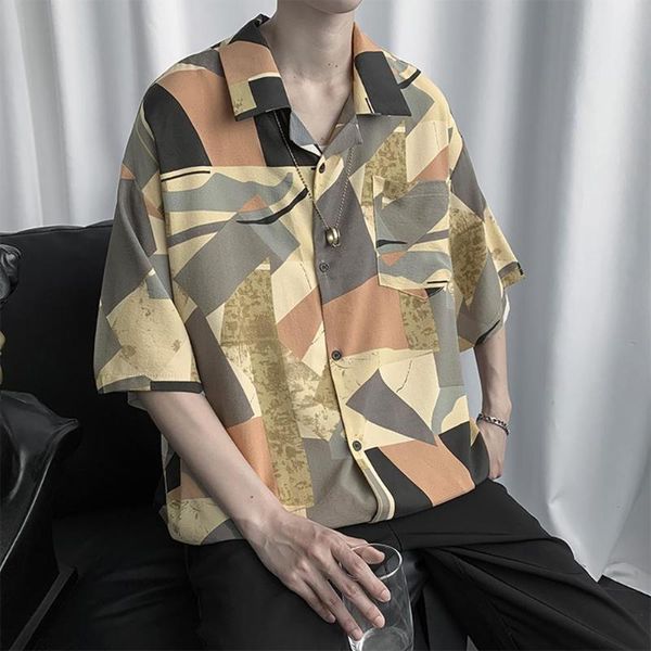 fashion color block short sleeves turn-down collar men loose casual shirt male shirts plus size -2xl blouse men's, White;black
fashion color block short sleeves turn-down collar men loose casual shirt male shirts plus size -2xl blouse men's, White;black